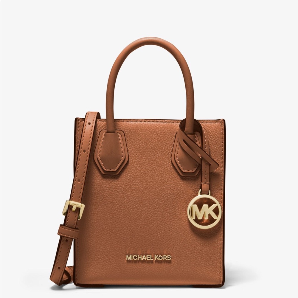 Michael Kors Mercer Luggage Extra-Small Pebbled Leather Crossbody Bag